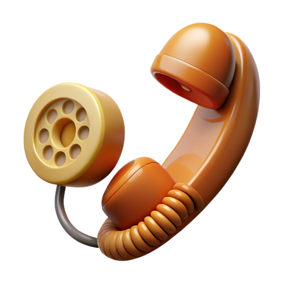 beautiful contemporary Retro Telephone Receiver Cutout with Cord high quality png