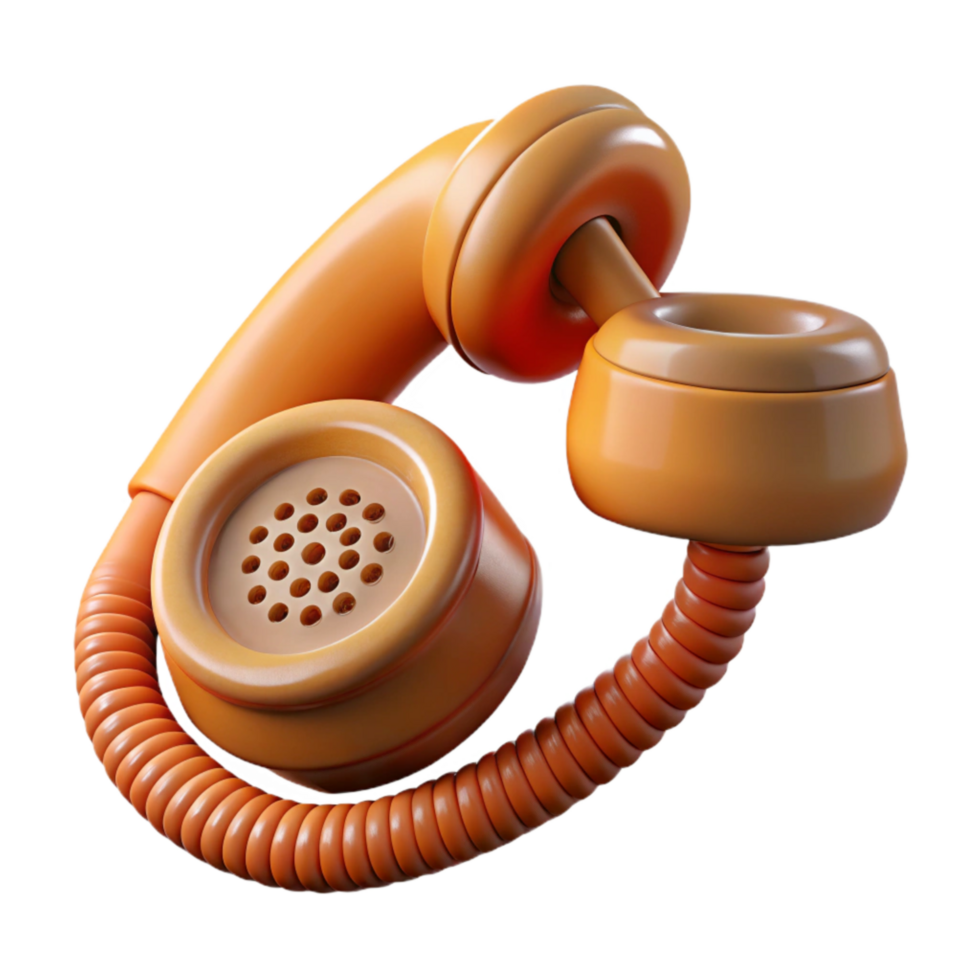 serene rustic Retro Telephone Receiver Cutout with Cord genuine png