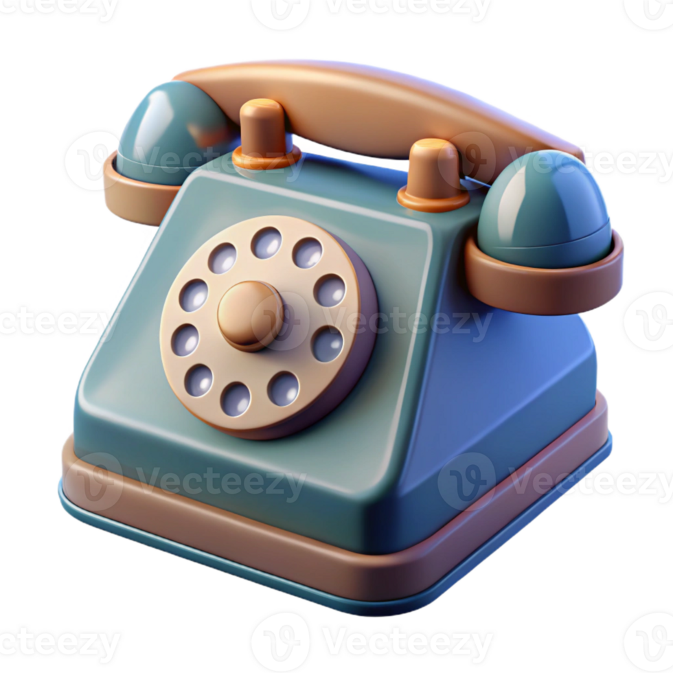 magnificent rustic Retro Telephone with Dial Tone Isolated Element professional png