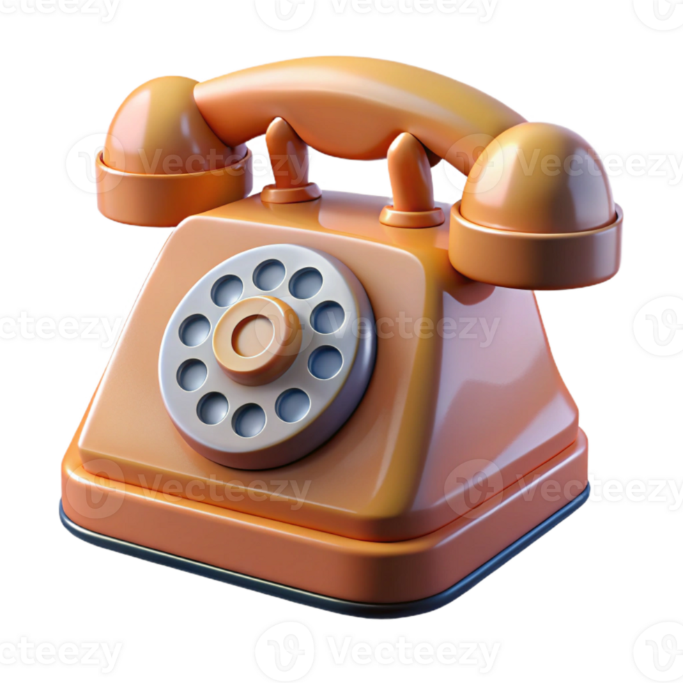 serene artistic Retro Telephone with Dial Tone Isolated Element detailed png