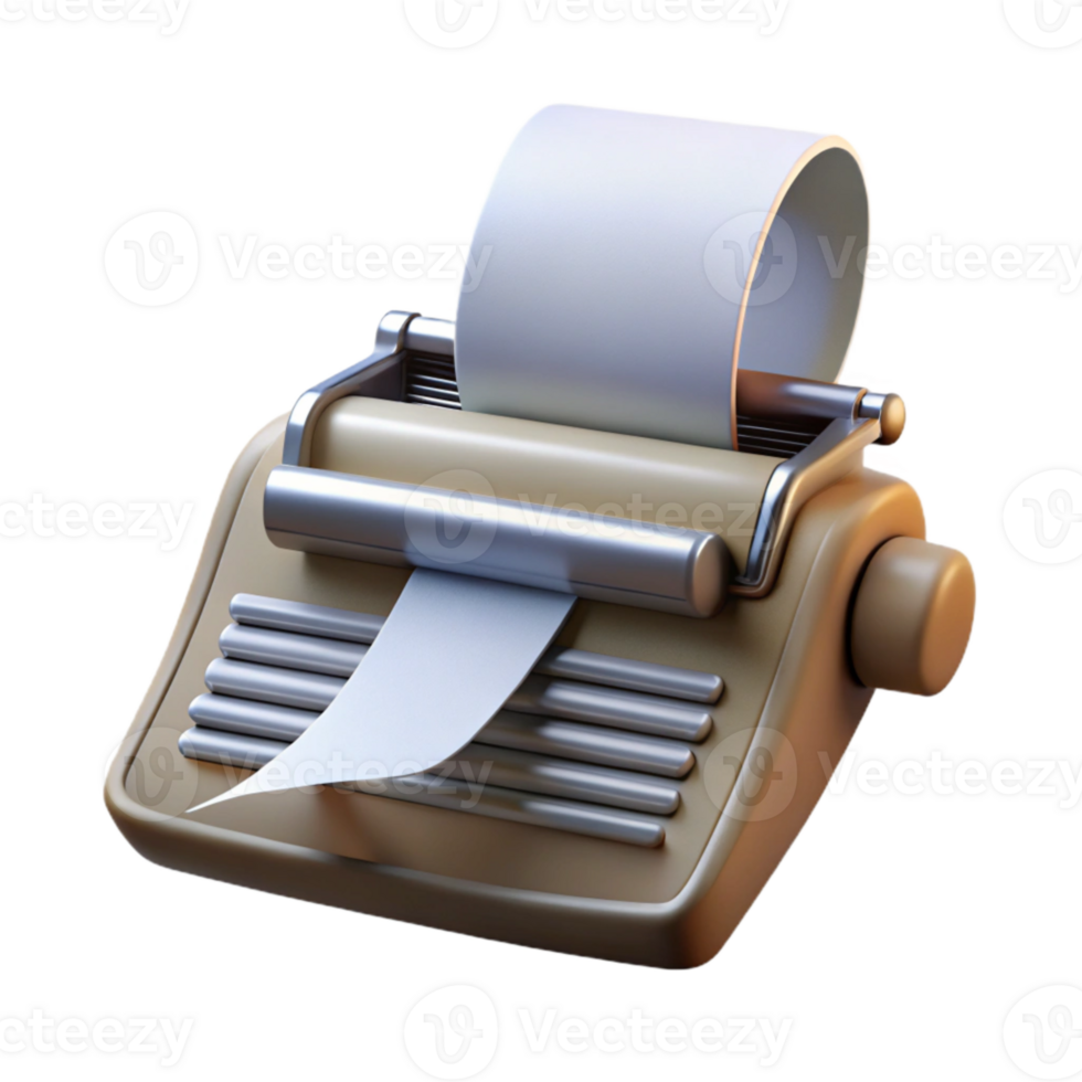 beautiful traditional Retro Typewriter Ribbon Transparent Background with Ink premium png