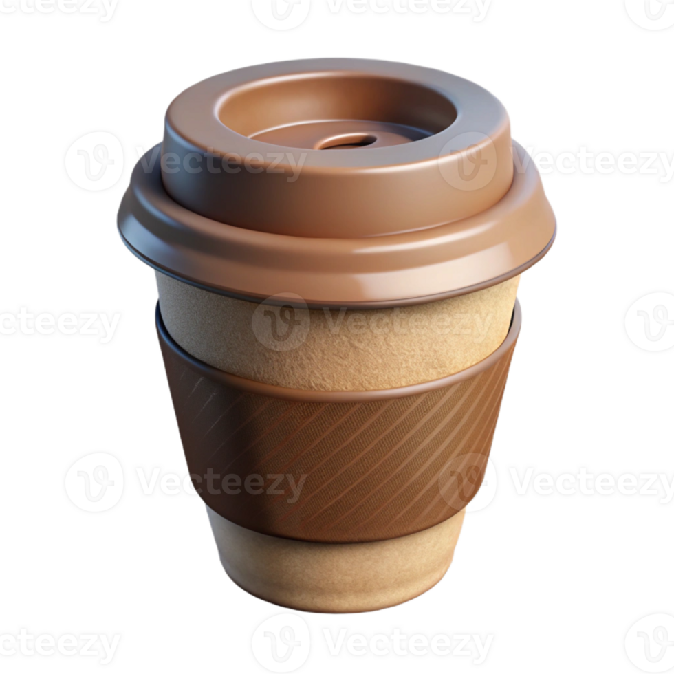 magnificent artistic Reusable Coffee Cup with Silicone Lid Isolated genuine png