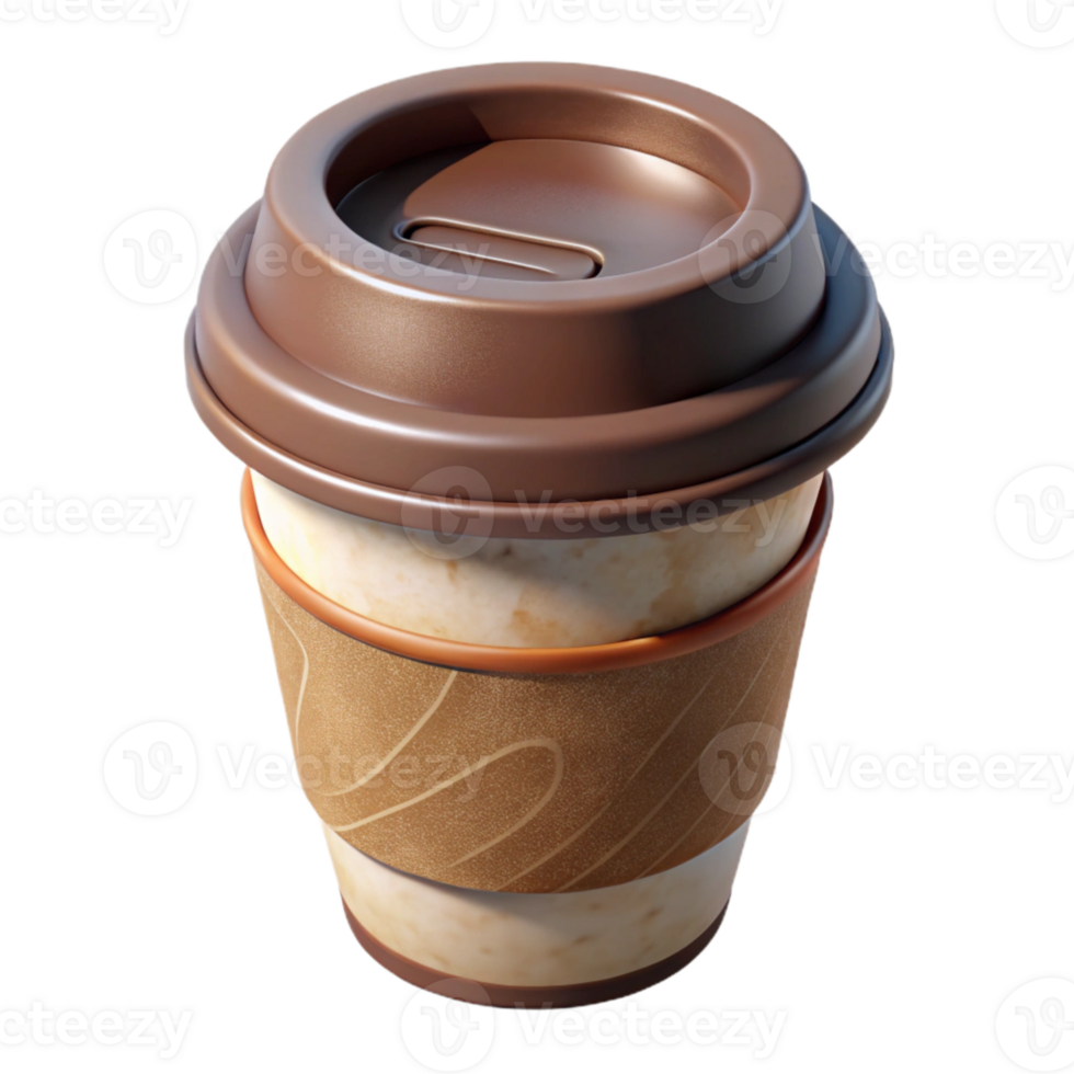beautiful rustic Reusable Coffee Cup with Silicone Lid Isolated high resolution png