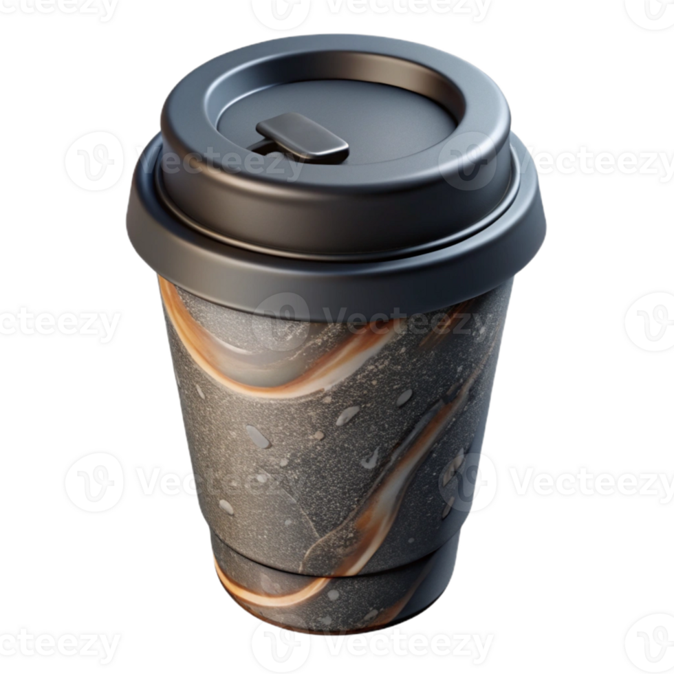 stunning creative Reusable Coffee Cup with Silicone Lid Isolated high quality png