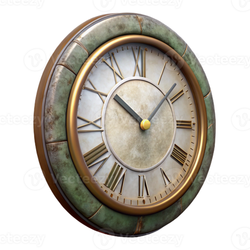 magnificent vintage Retro Wall Clock Transparent Background with Roman Numerals exclusive png
