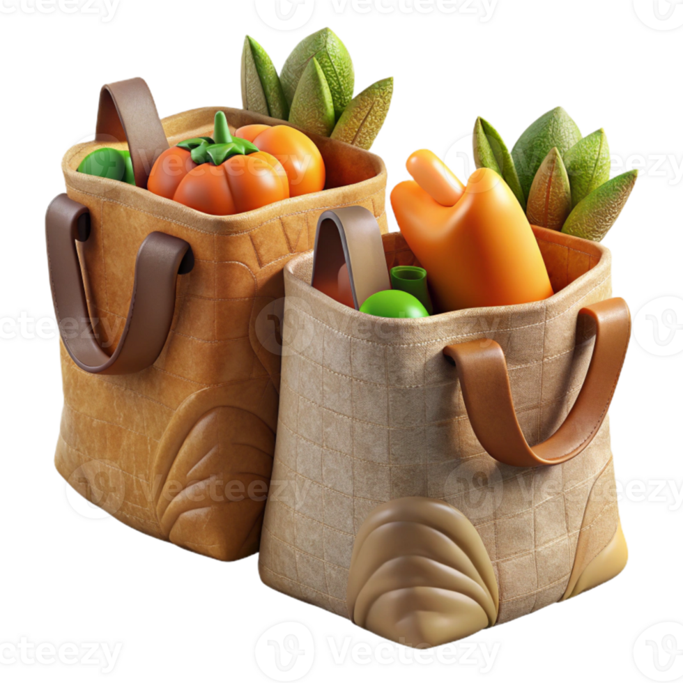 impressive rustic Reusable Grocery Bags Canvas Isolated authentic png