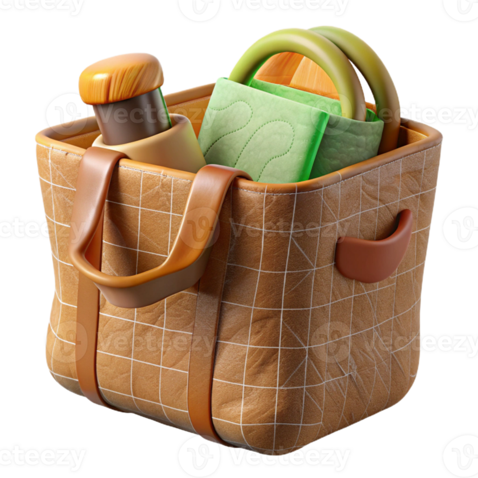 wonderful minimalist Reusable Grocery Bag with Vegetables Cutout detailed png