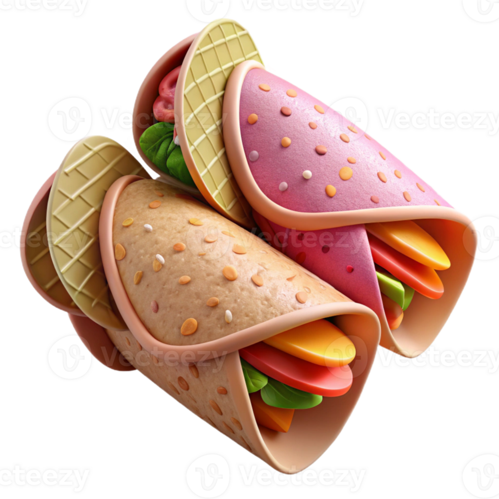 dramatic rustic Reusable Sandwich Wraps with Colorful Patterns Cutout detailed png
