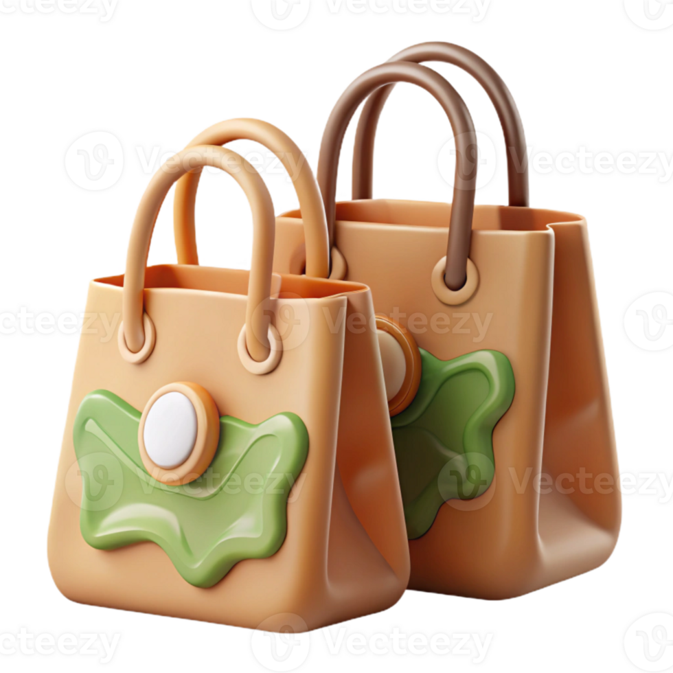beautiful contemporary Reusable Shopping Bags in Different Colors Isolated on White authentic png