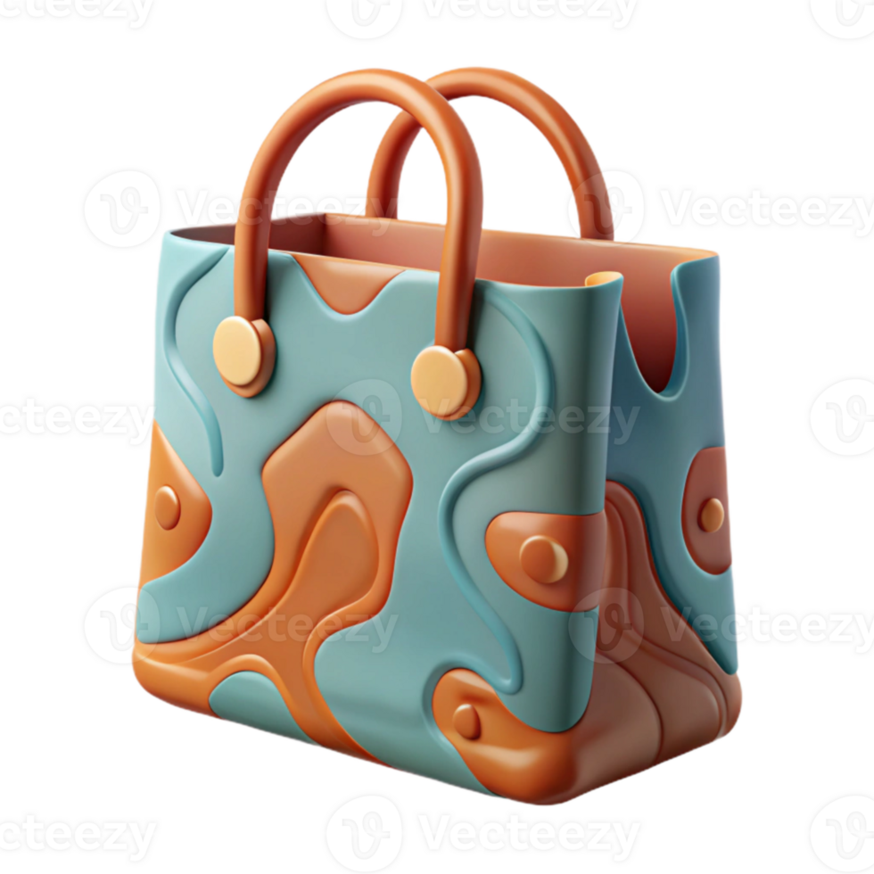 elegant contemporary Reusable Shopping Bag with Groceries Cutout high resolution png