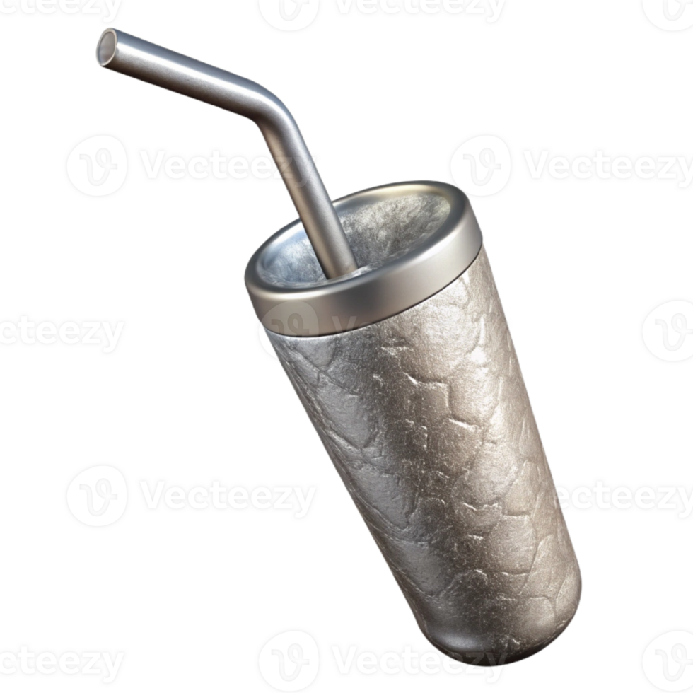 extraordinary rustic Reusable Straw Metal Silver Transparent Background high quality png