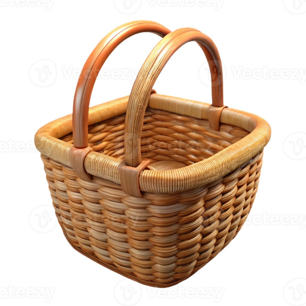serene artistic Reusable Shopping Basket Wicker Style Cutout high quality png