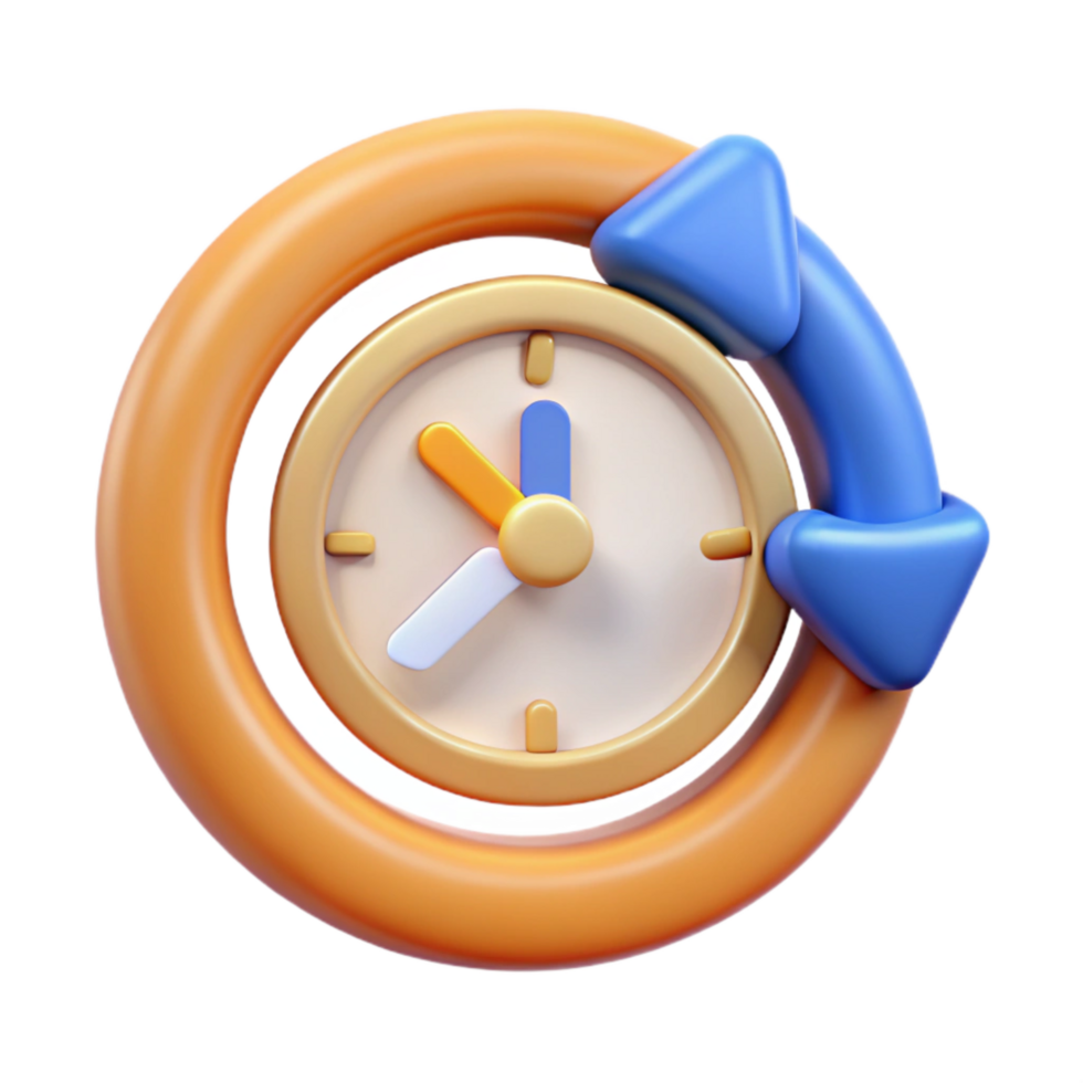 elegant vintage Rewinding Clock Hands Reverse Motion Isolated authentic png