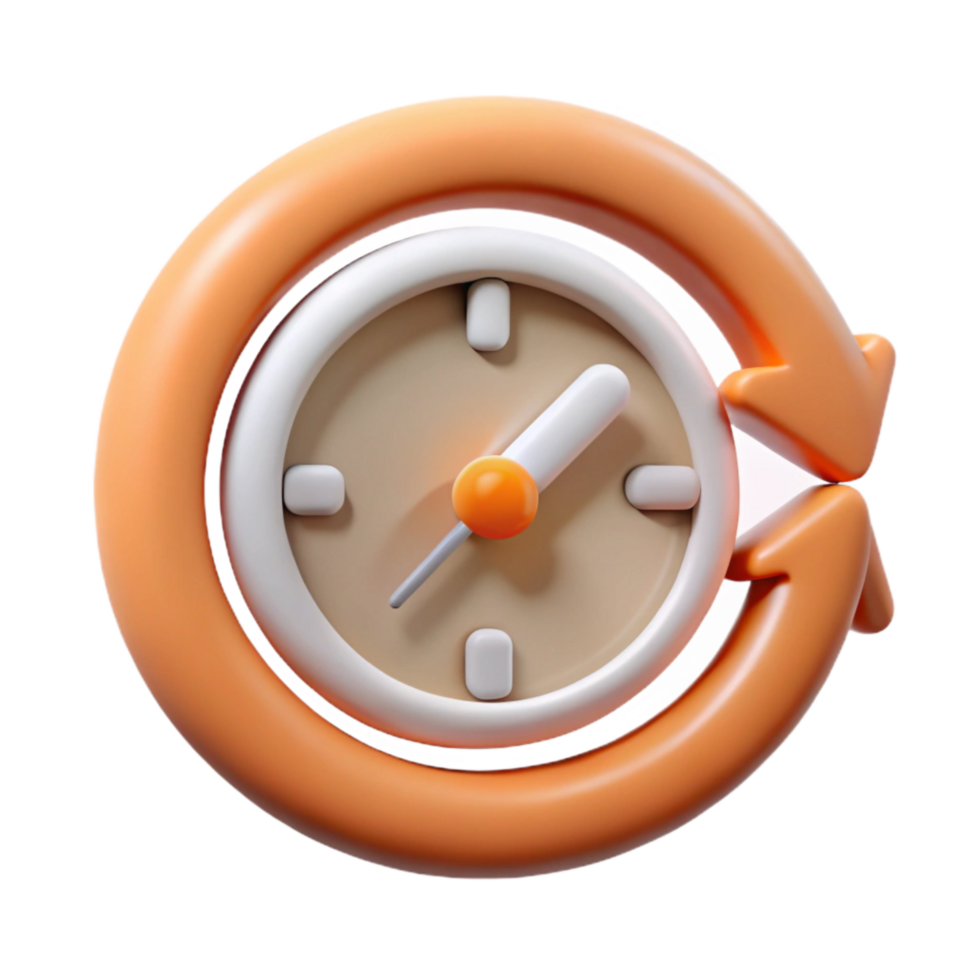 vibrant abstract Rewinding Clock Hands Reverse Motion Isolated high resolution png