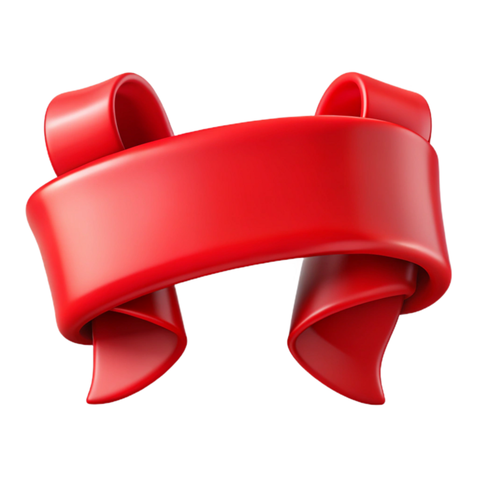 magnificent artistic Ribbon Banner Festive Red Isolated genuine png