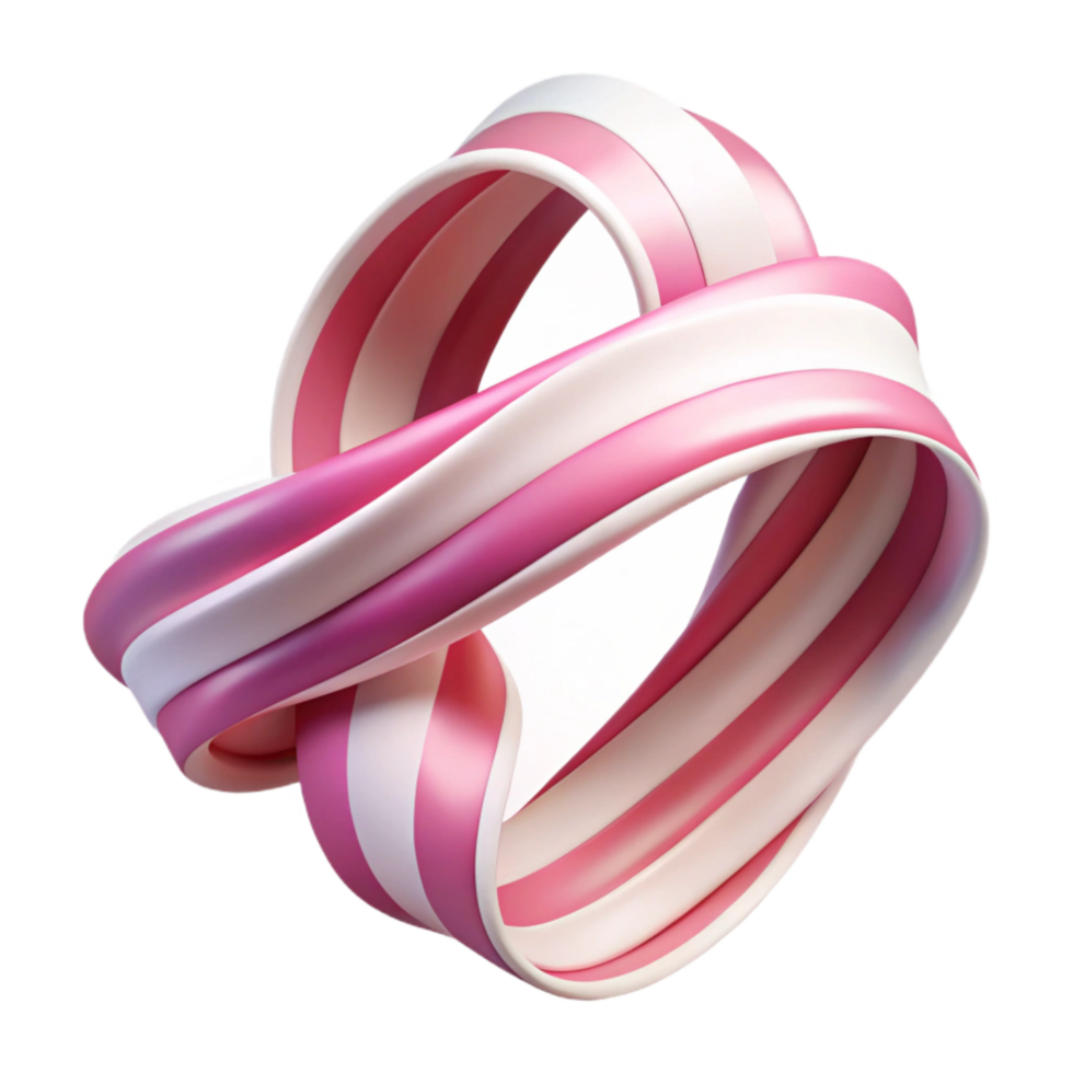 vibrant classic Ribbon Dancing with Flowing Movement Pink and White Cutout authentic png