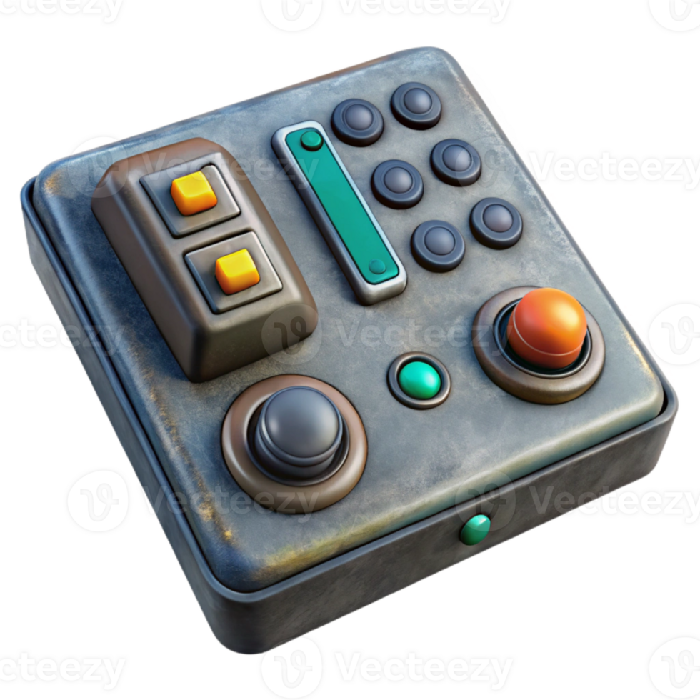 impressive creative Sci Fi Control Panel with Glowing Buttons Cutout high quality png