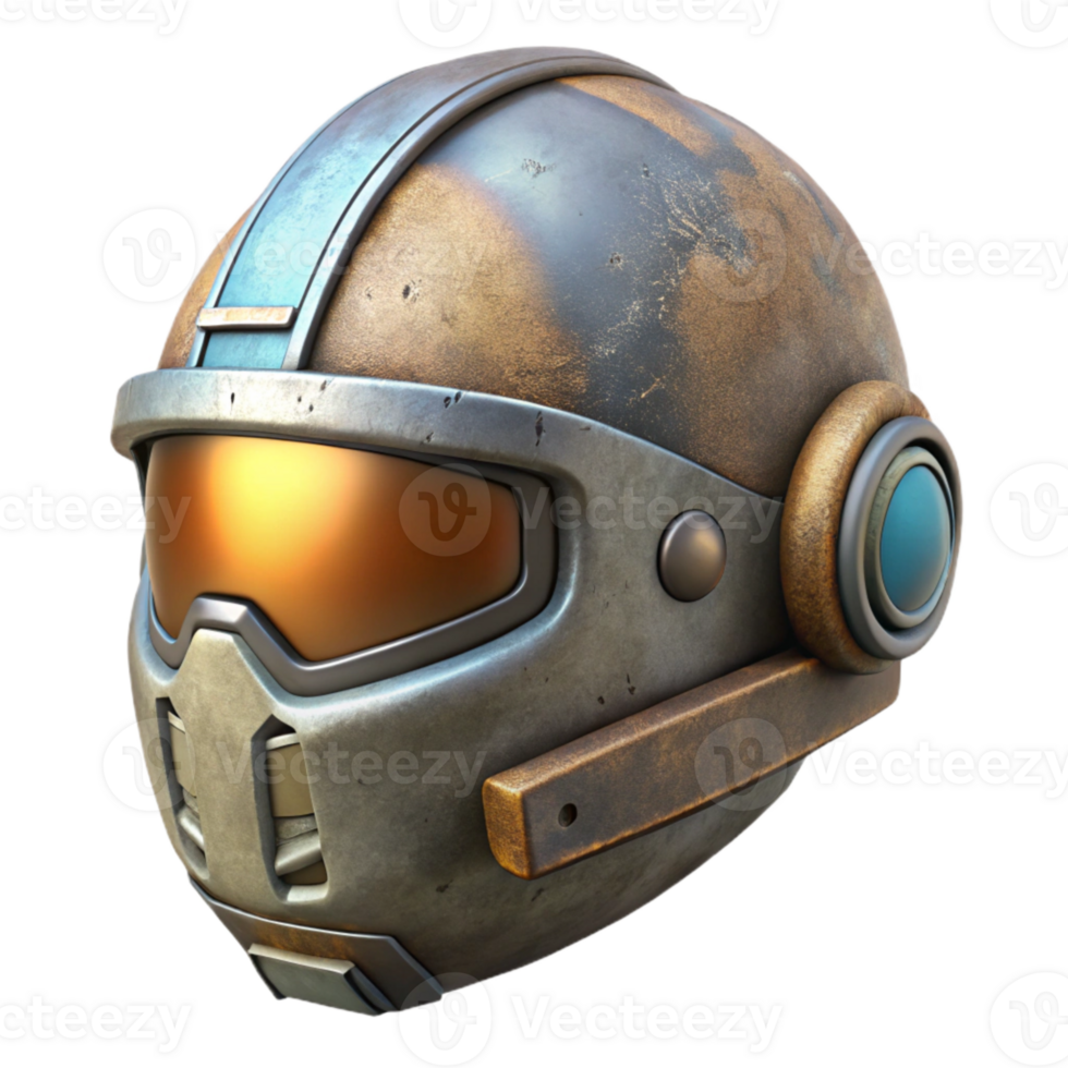 magnificent classic Sci Fi Helmet with Visor Down Isolated high quality png