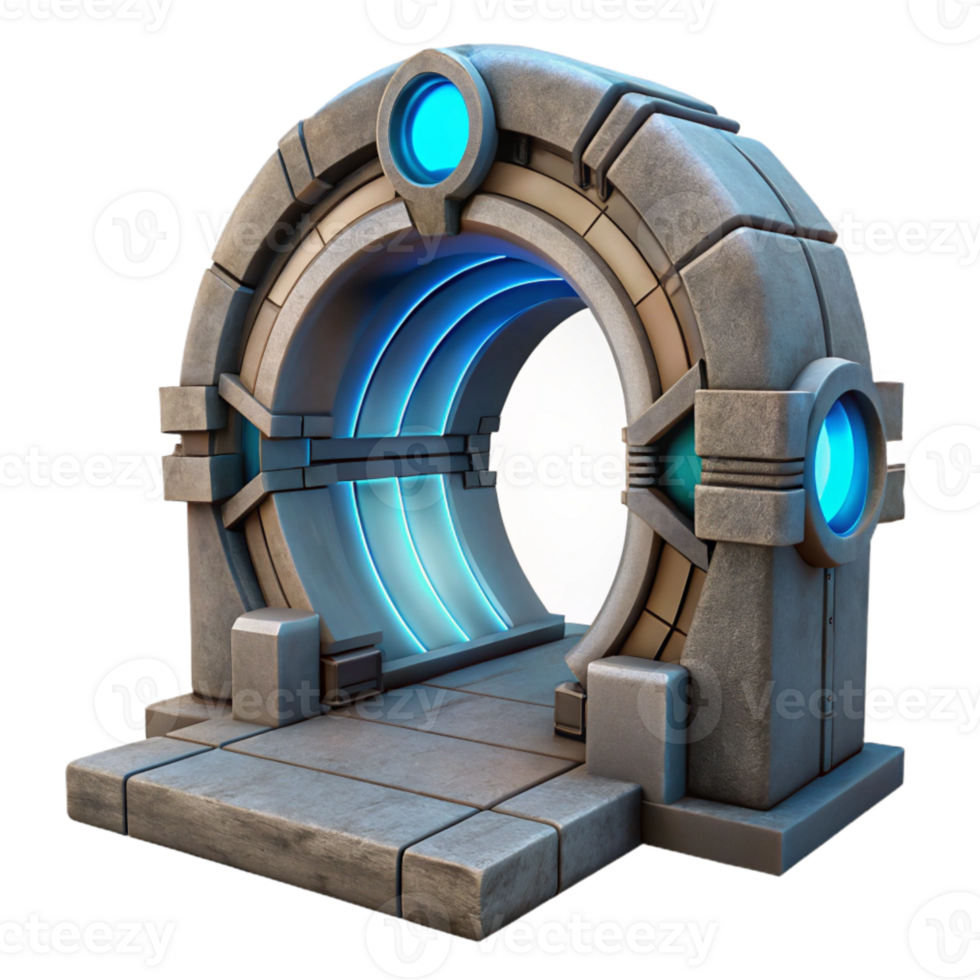 beautiful abstract Sci Fi Portal Entrance Rotating Rings Cutout high quality png
