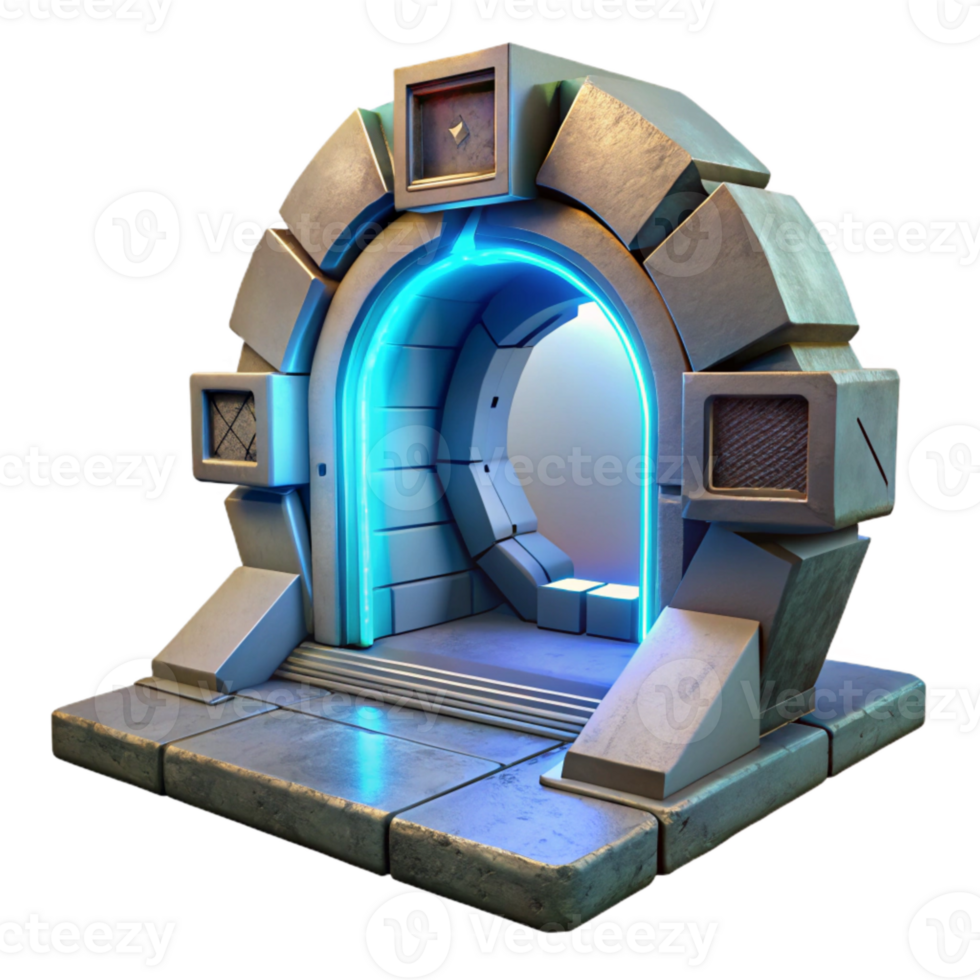 impressive traditional Sci Fi Portal Exit Bright Light Cutout Element premium png