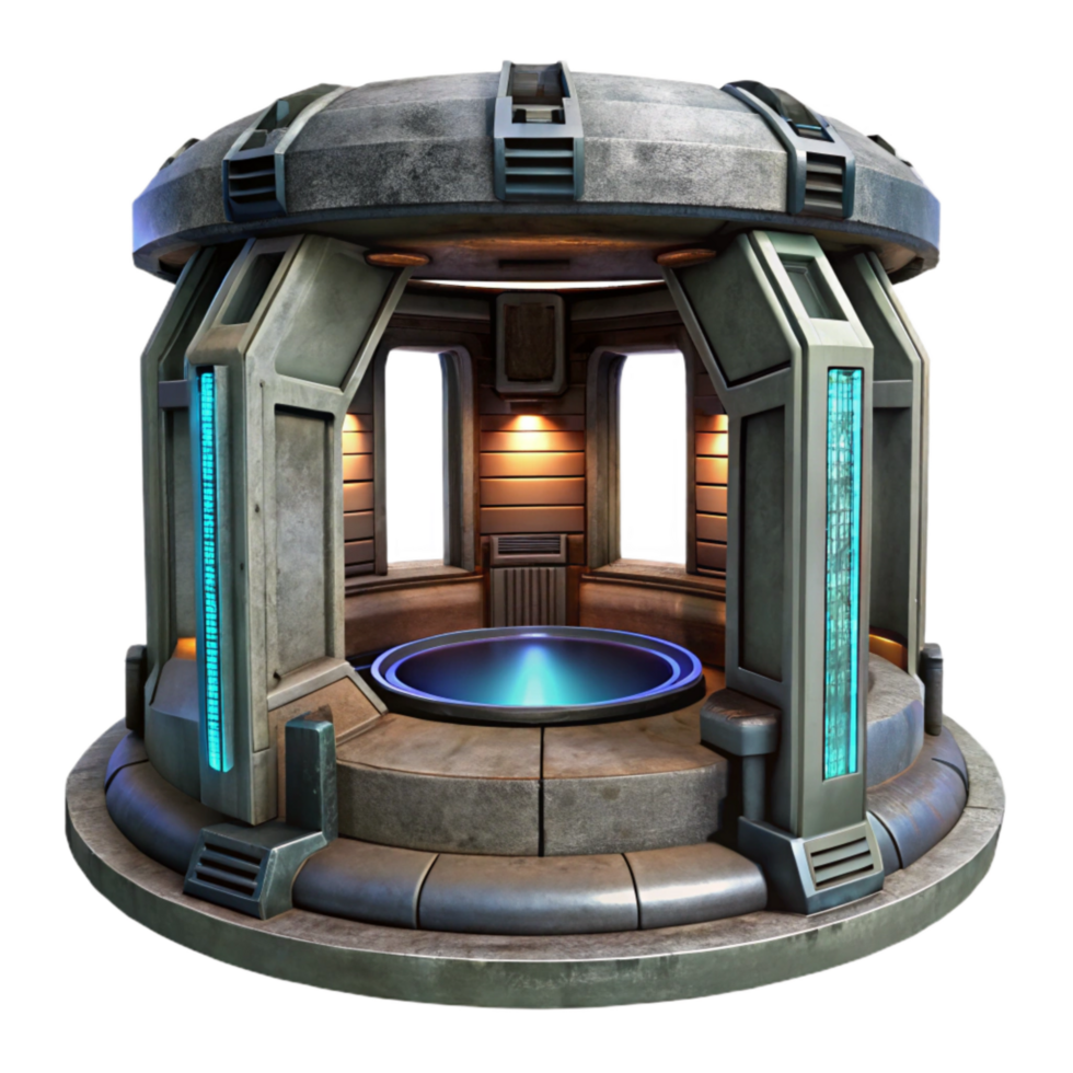 magnificent abstract Sci Fi Teleportation Chamber Interior View Isolated original png