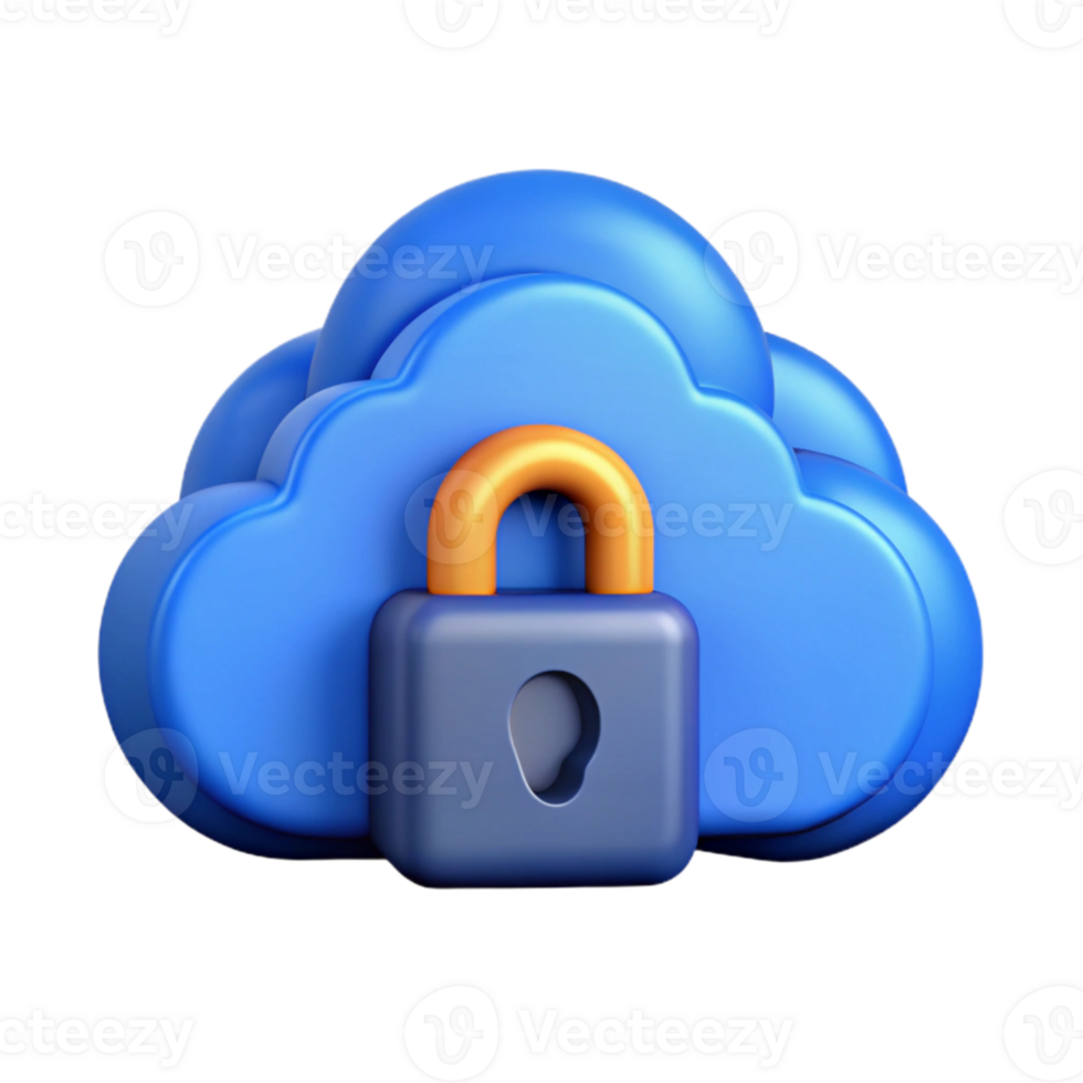 extraordinary contemporary Secure Cloud Storage Icon Cutout with Blue Cloud Symbol authentic png