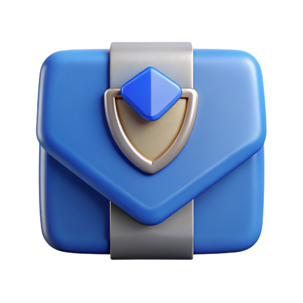 dramatic contemporary Secure Communication Icon with Blue Envelope Isolated authentic png