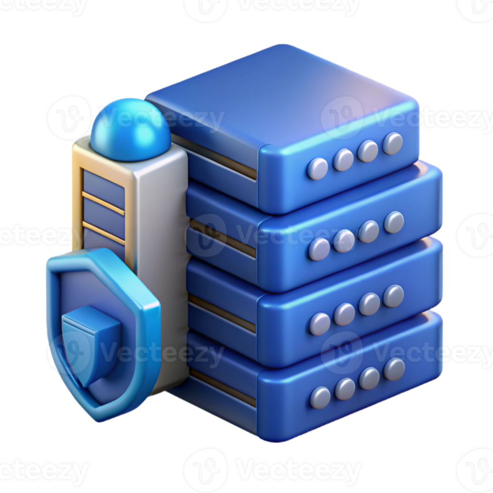 beautiful rustic Secure Data Center Illustration with Blue Racks Isolated detailed png