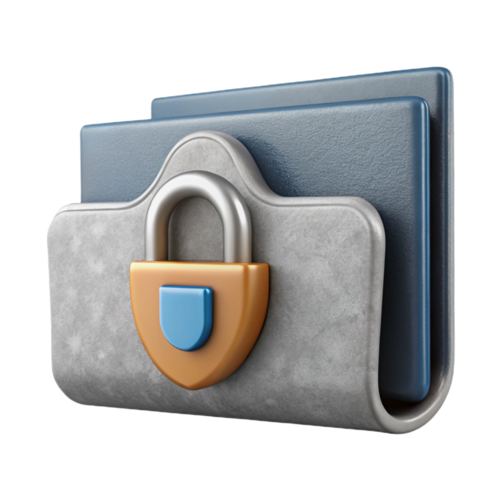 dramatic abstract Secure Folder Icon with Gray Folder Isolated professional png