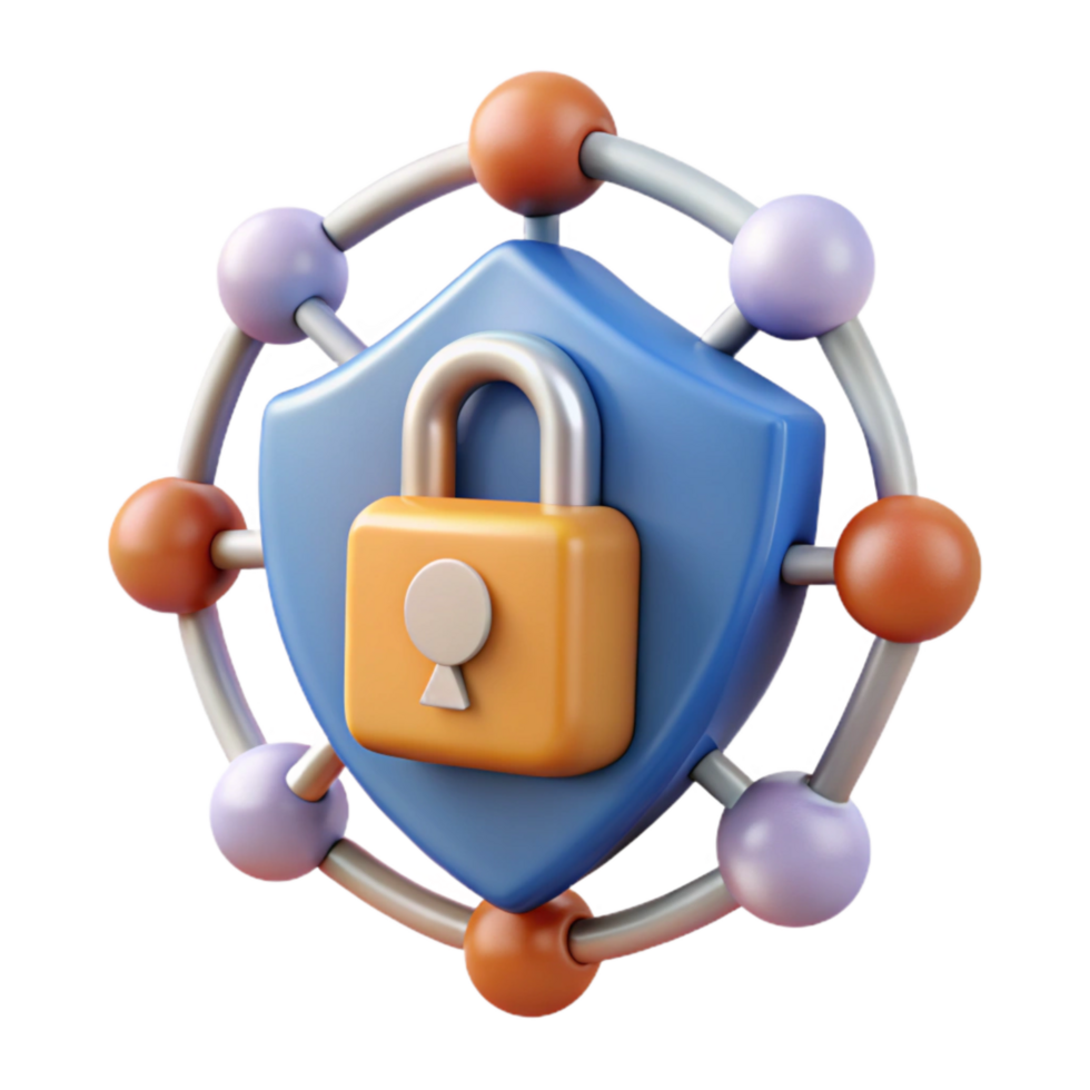 impressive contemporary Secure Network Illustration Cutout on Transparent Background premium png