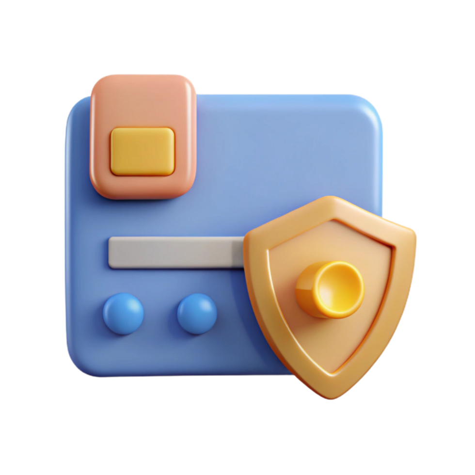 extraordinary contemporary Secure Payment Gateway Icon with Credit Card and Shield Isolated high quality png