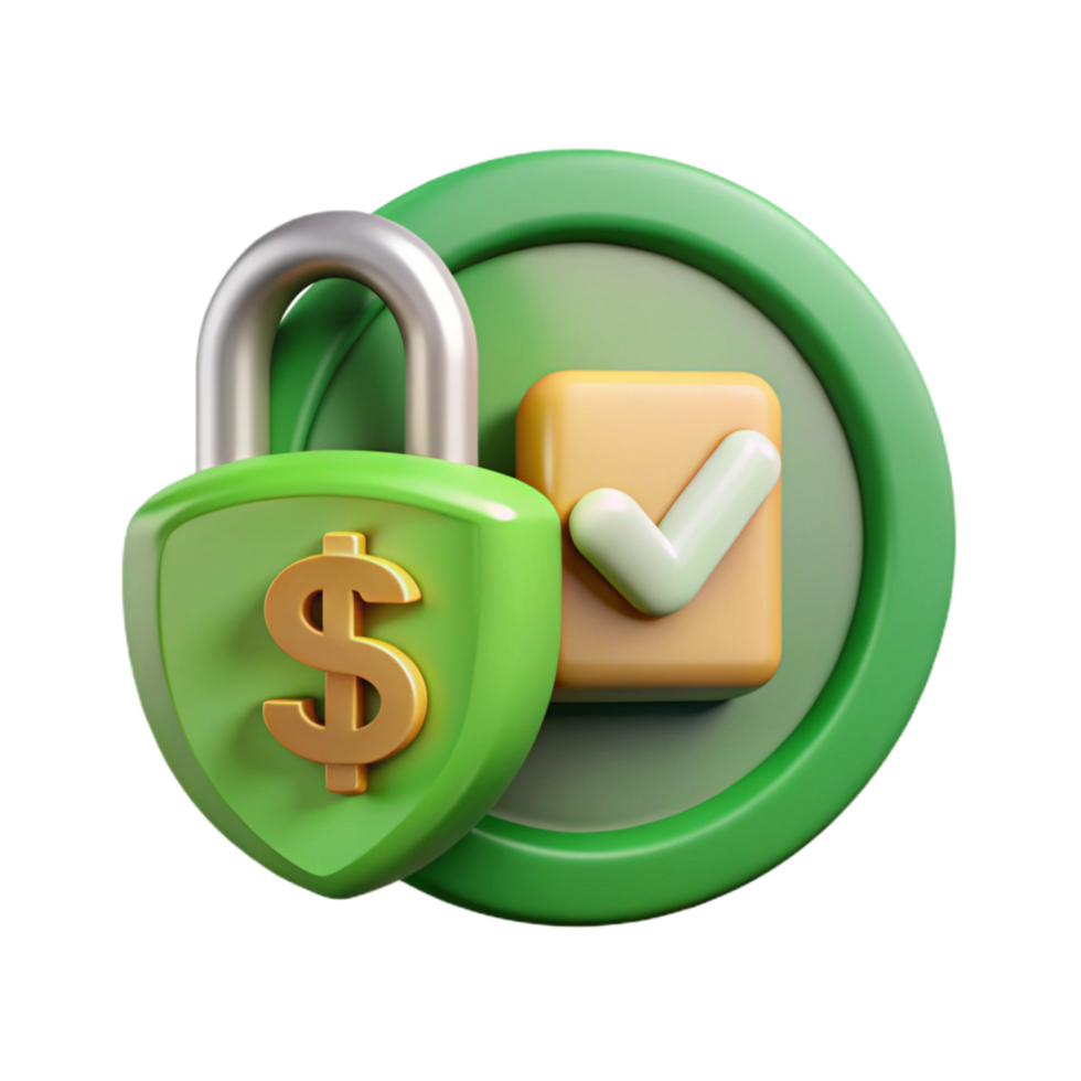 vibrant abstract Secure Online Banking Illustration with Green Dollar Sign Isolated original png