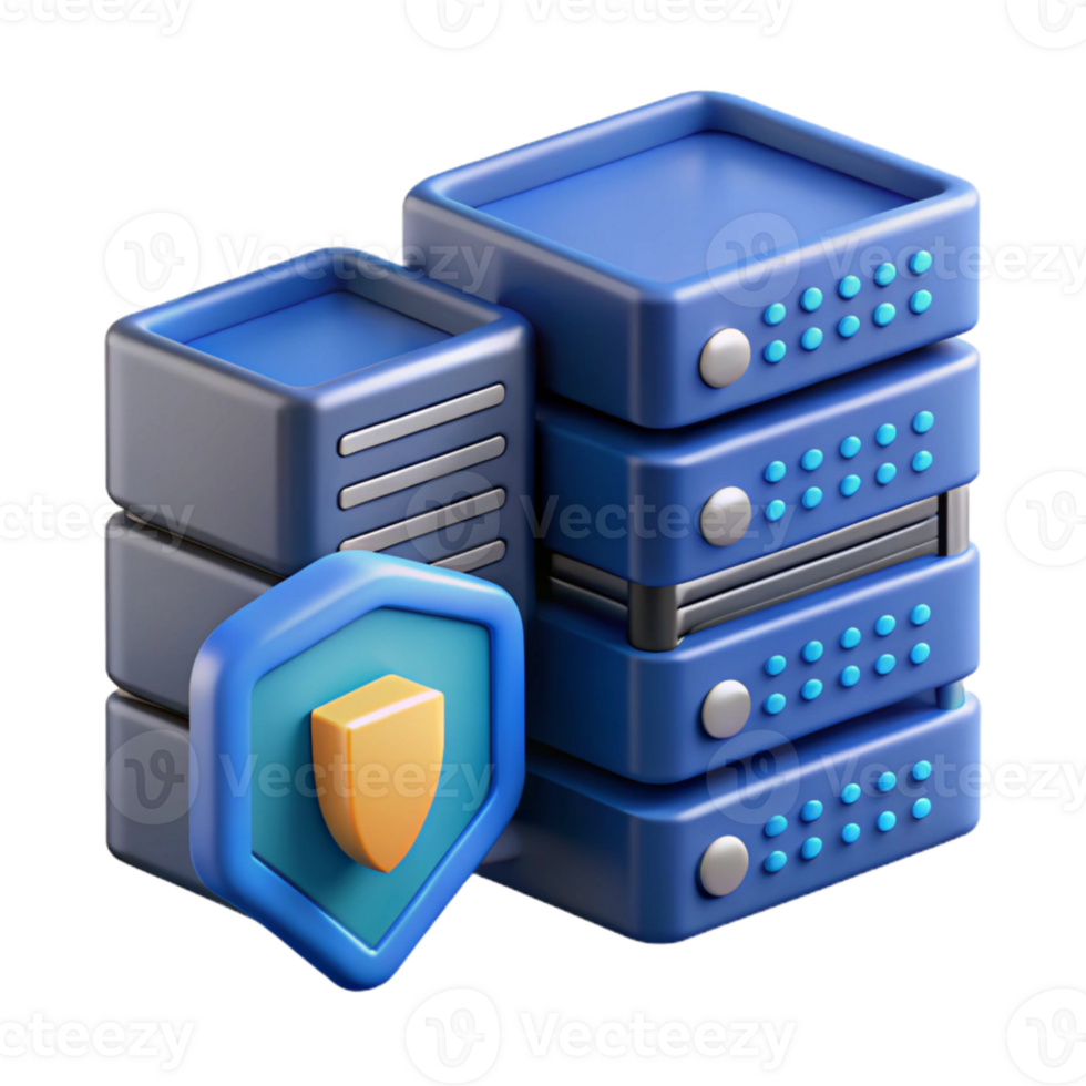 wonderful contemporary Secure Server Room Illustration with Blue Servers Transparent Background authentic png