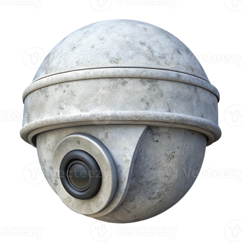 stunning traditional Security Camera Dome Shaped White on Transparent Background detailed png