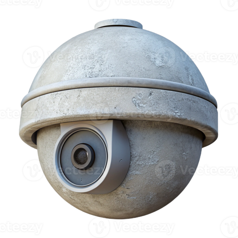 beautiful creative Security Camera Dome Shaped White on Transparent Background high quality png