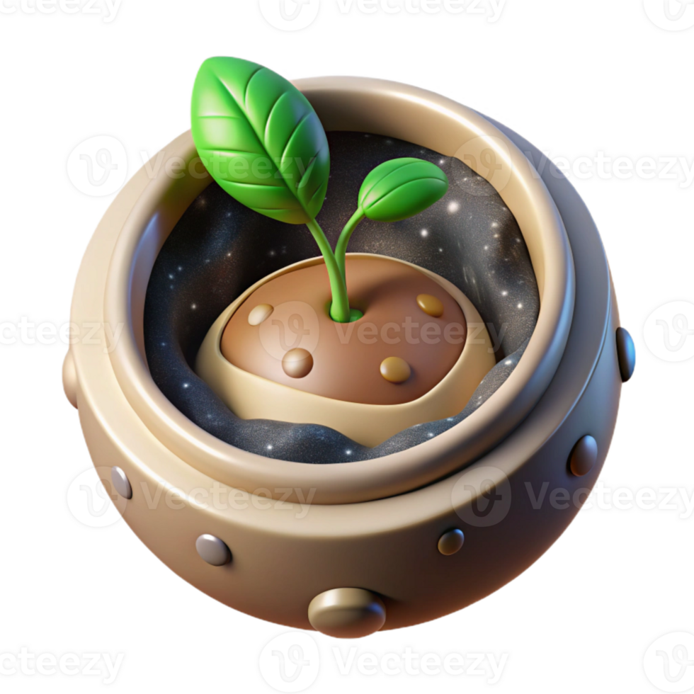 elegant contemporary Seed Germination Experiment in Space Cutout professional png