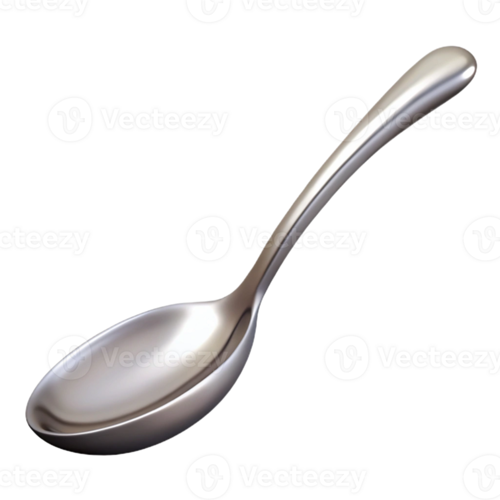vibrant minimalist Silver Spoon Bending Upwards Transparent Background png