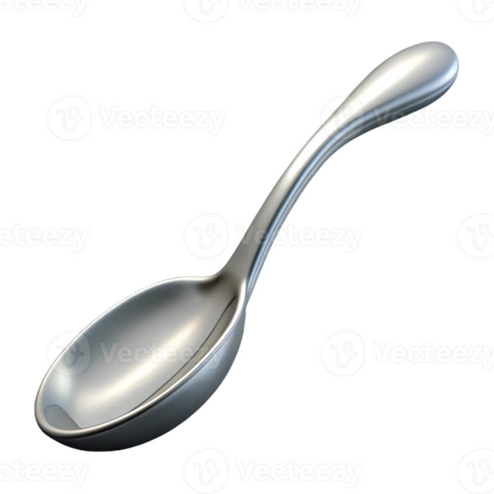 elegant artistic Silver Spoon Bending Upwards Transparent Background premium png