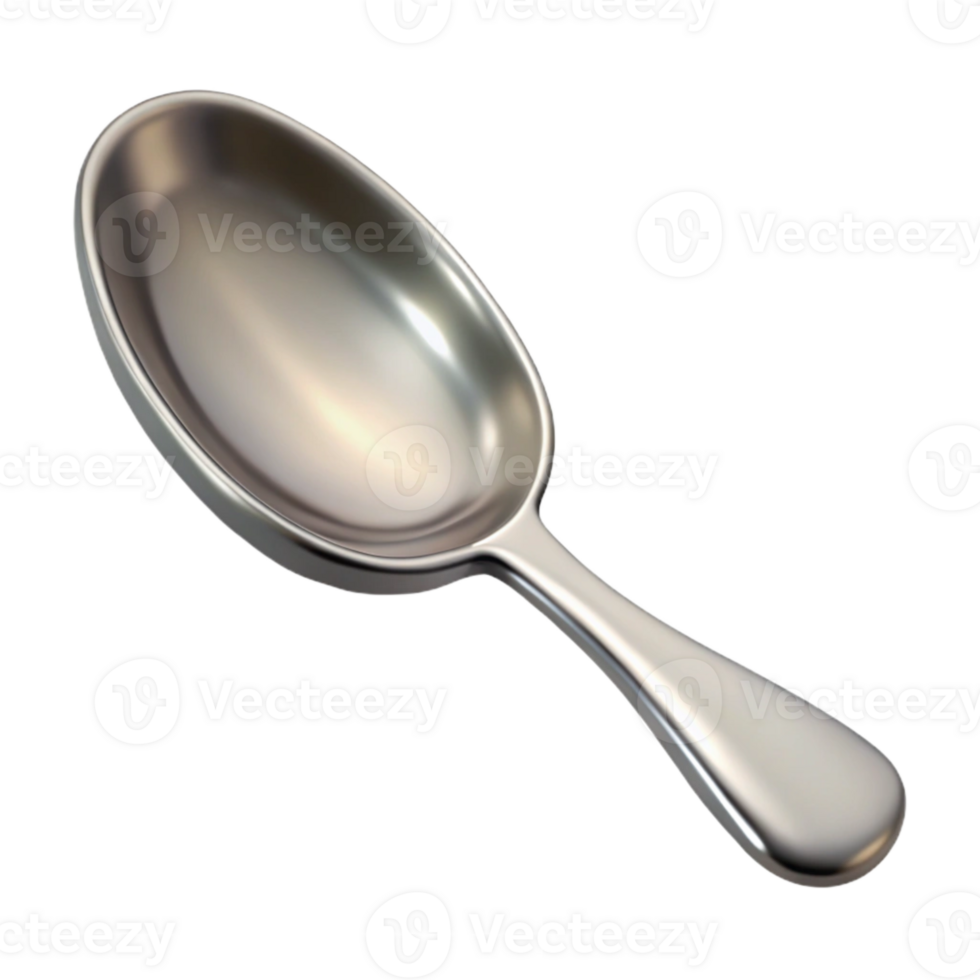 beautiful creative Silver Spoon Top View Cutout Transparent Background exclusive png
