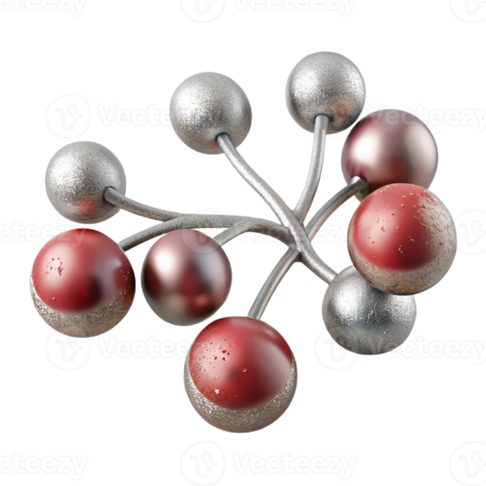 elegant artistic Silver Wire and Branch with Berries Transparent exclusive png