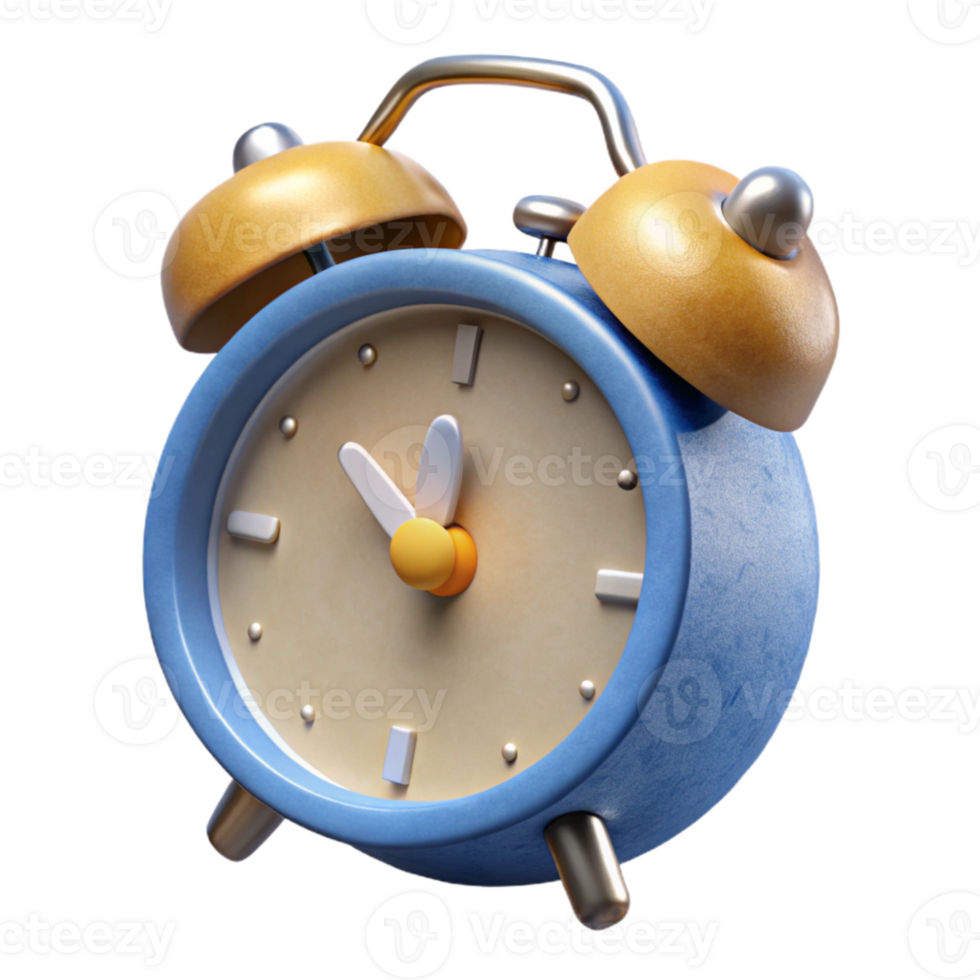 beautiful creative Simple Alarm Clock White Background Isolated detailed png