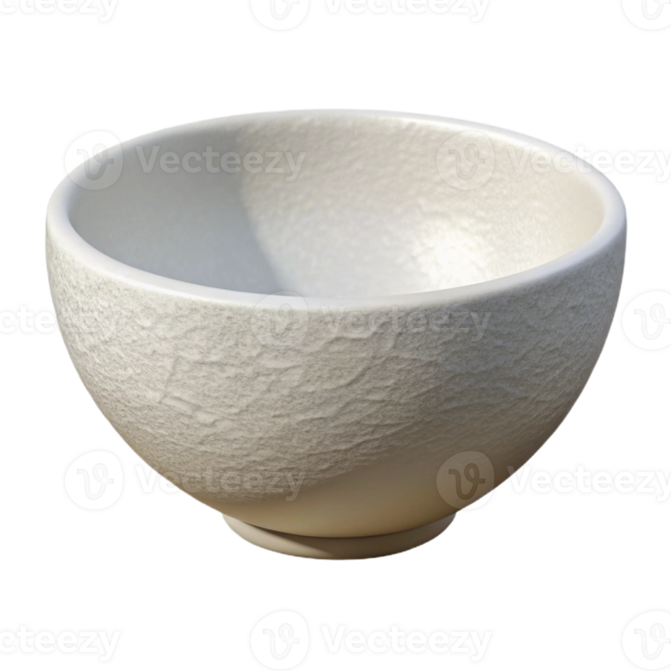 vibrant rustic Simple White Bowl Front View Transparent Background high resolution png