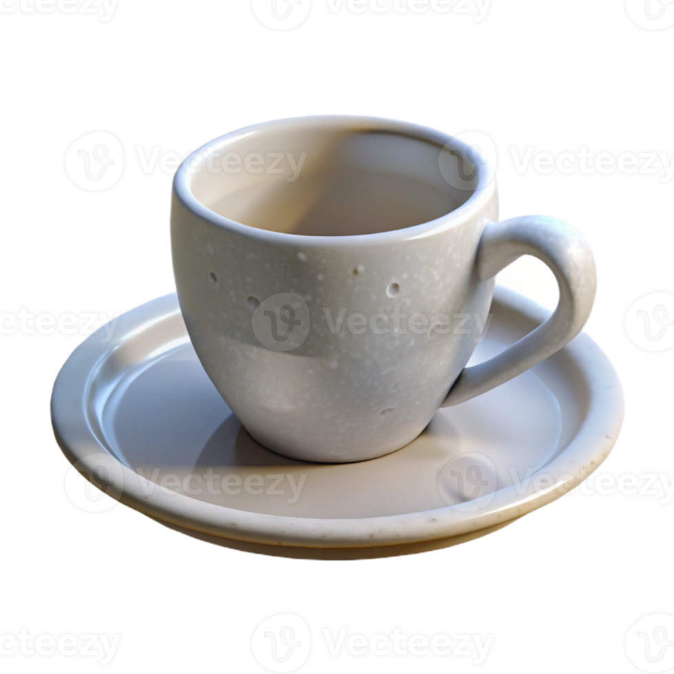 stunning minimalist Simple White Cup and Saucer Isolated authentic png