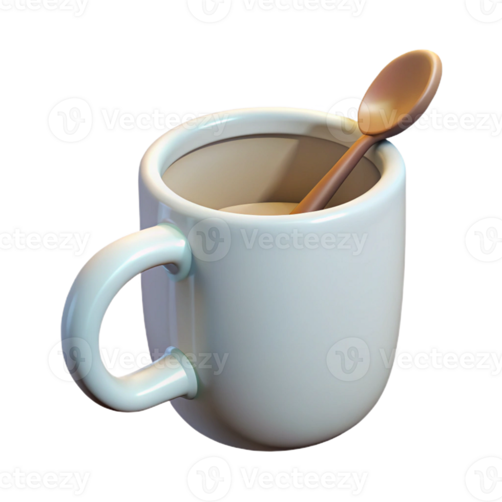 magnificent artistic Simple White Mug with Spoon Transparent Background exclusive png