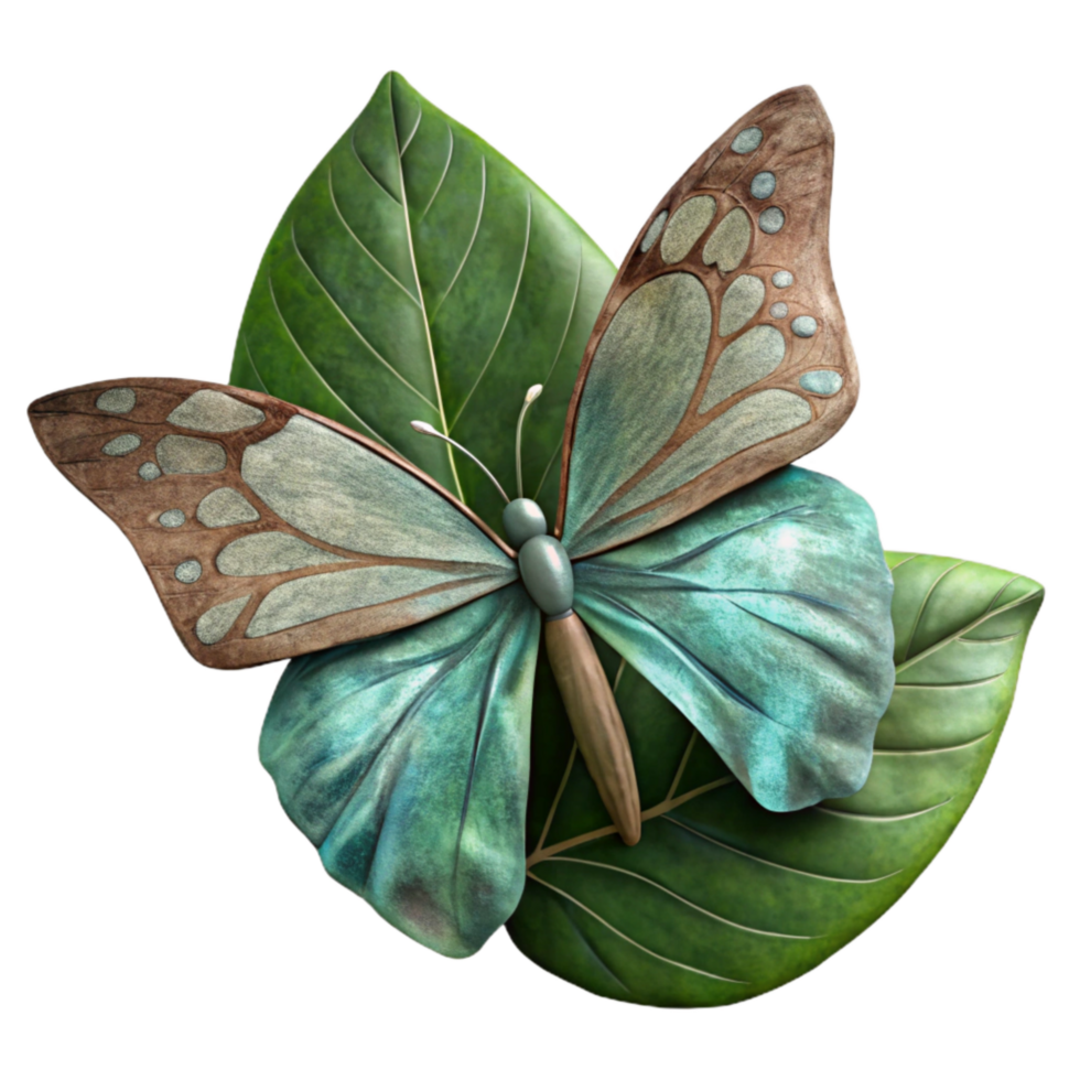 vibrant contemporary Single Butterfly on a Flower Transparent Background authentic png