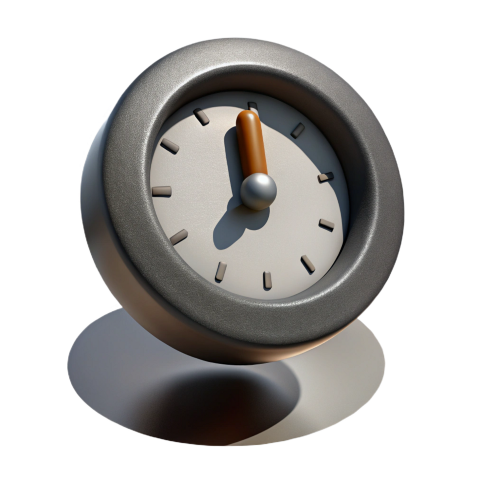 elegant minimalist Single Clock Hand Casting Shadow Cutout authentic png