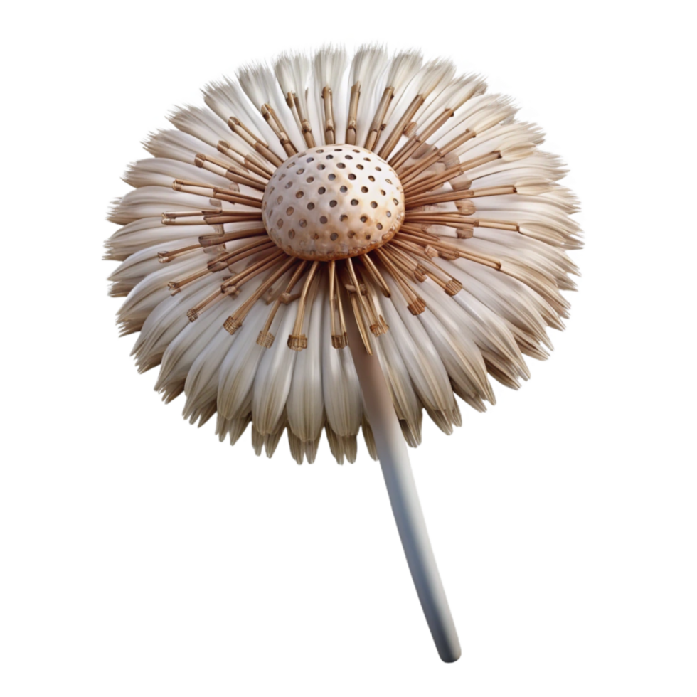beautiful modern Single Dandelion Flower Front View Isolated Cutout genuine png