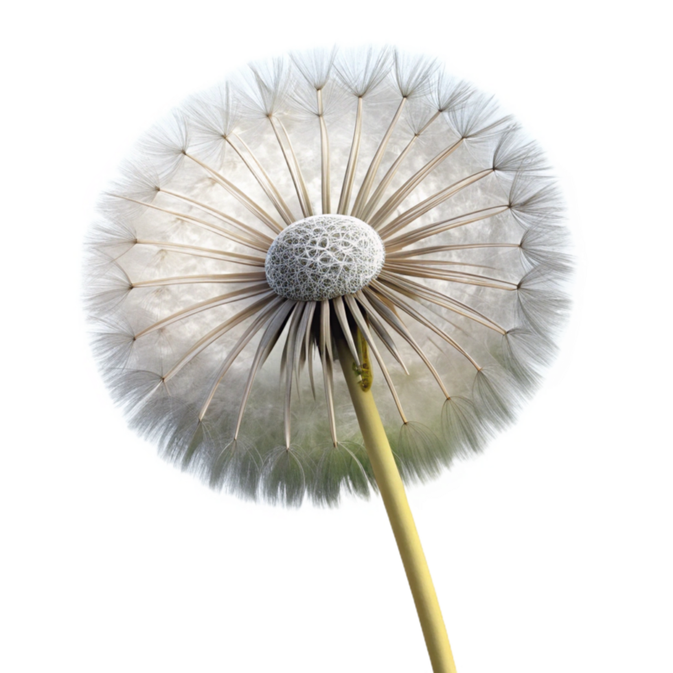 elegant rustic Single Dandelion Seed Head Transparent Background genuine png