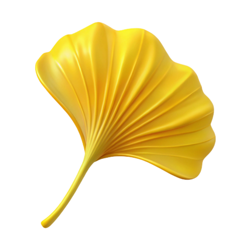 stunning classic Single Ginkgo Leaf Yellow Color Transparent authentic png