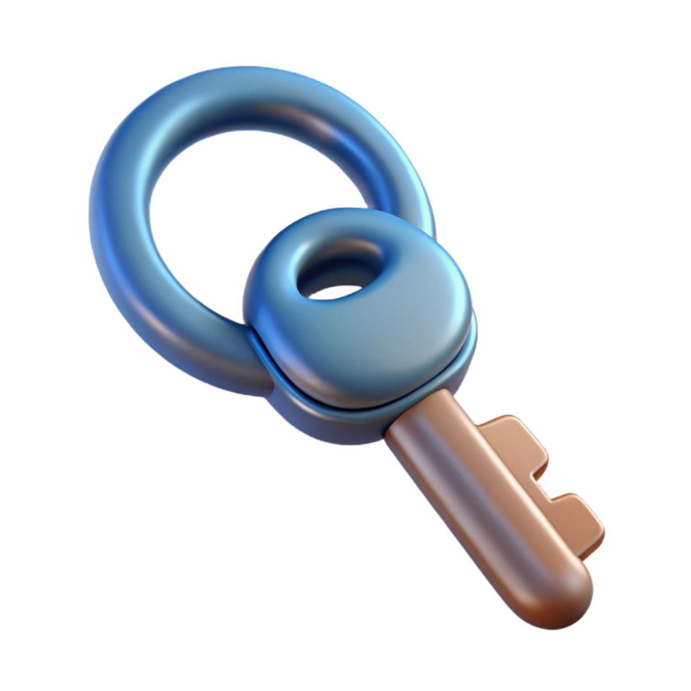 magnificent vintage Single Key on a Ring Isolated Element genuine png